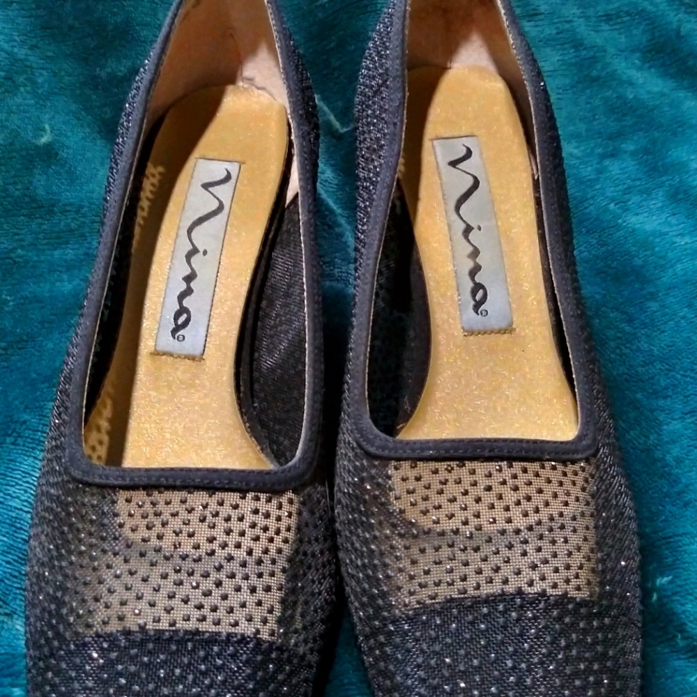 Nina Black Bead Pumps
